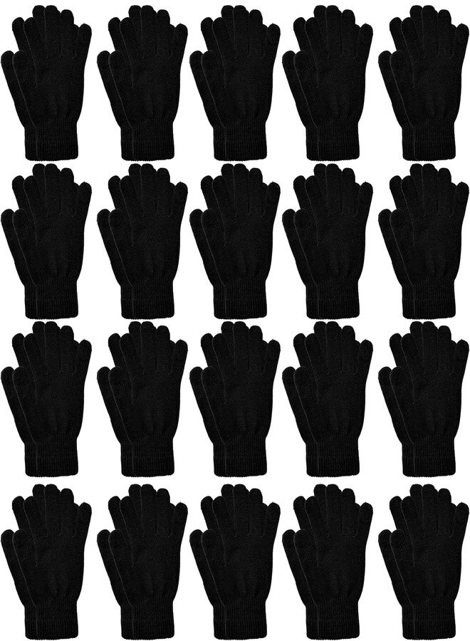 Skyebed 20 Pairs Winter Gloves Thermal Magic Glove Bulk Knit Gloves for Women Men Teens Unisex (Color Set 2, One Size) - Image 1